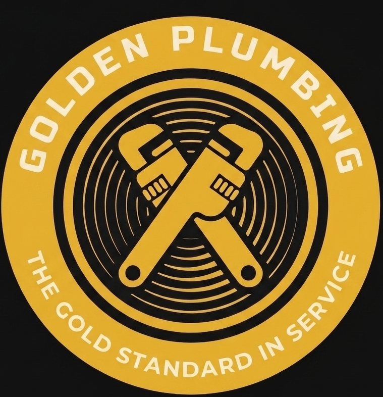 Golden Plumbing logo — The Gold Standard in Service