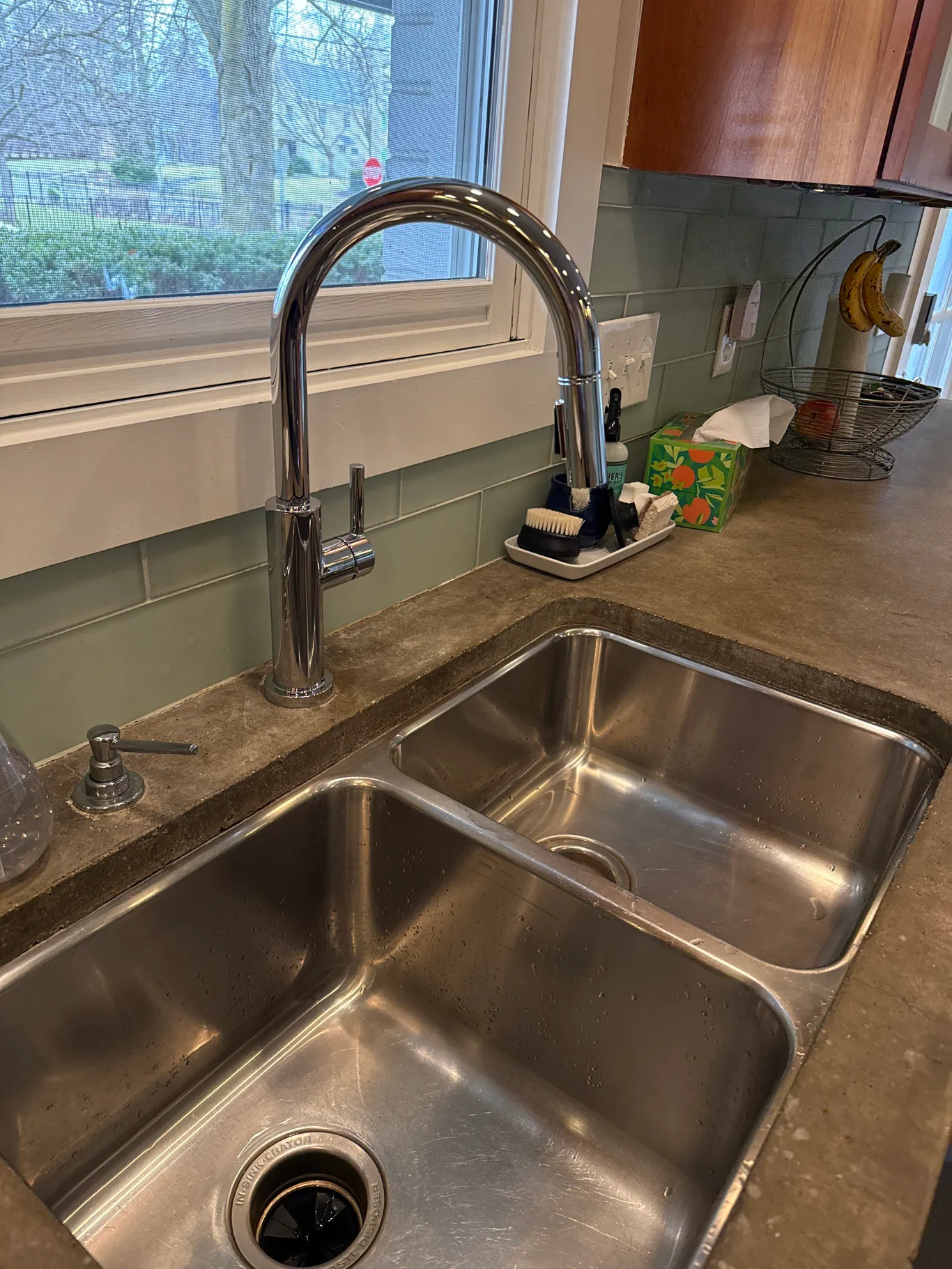Modern chrome kitchen faucet installed by Golden Plumbing